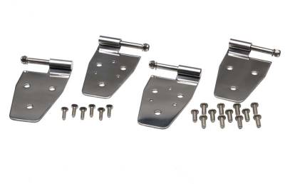 Kentrol - Kentrol 30525 Polished Door Hinge Set 4pc for 97-06 Jeep Wrangler TJ