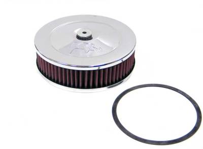 K&N - K&N 60-1320 7" Round Air Filter Assembly 5-1/8" 2" Filter Height Chrome E-3402