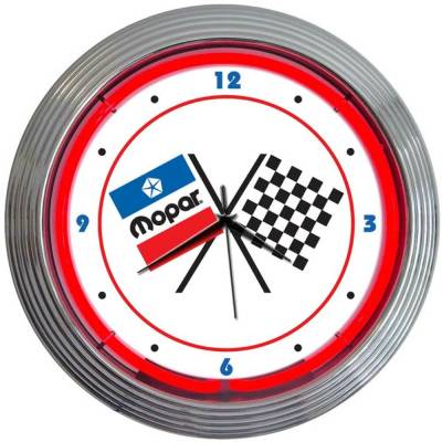 Neonetics - Neonetics 8MPFLG Mopar Checkered Flag Neon Clock