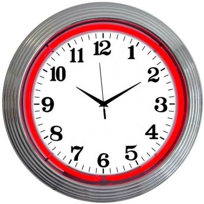 Neonetics - Neonetics 8CHRCR Chrome Red Standard Neon Clock