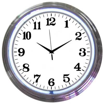 Neonetics - Neonetics 8CHRCW Chrome White Standard Neon Clock