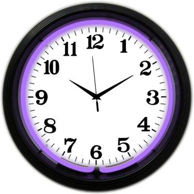 Neonetics - Neonetics 8BANDP Black Rim Purple Standard Neon Clock