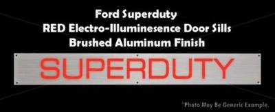 Recon - Recon 264121FDRD Ford Superduty Billet Aluminum Door Sill In Brushed Finish RED