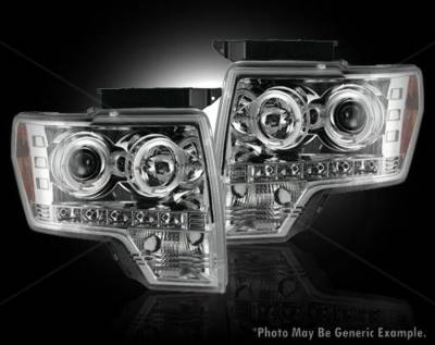 Recon - Recon 264190CL Ford F150 & RAPTOR PROJECTOR HEADLIGHTS Clear Chrome