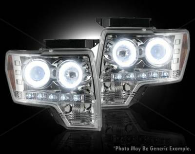 Recon - Recon 264190CLCC Ford F150 & RAPTOR PROJECTOR HEADLIGHTS Clear Chrome