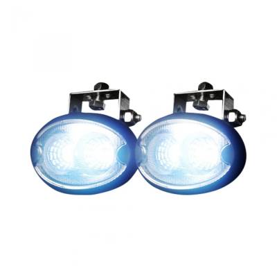 Recon - Recon 264500BK 3.75" x 2.25" Oval LED Driving Light Kit Black Chrome/White