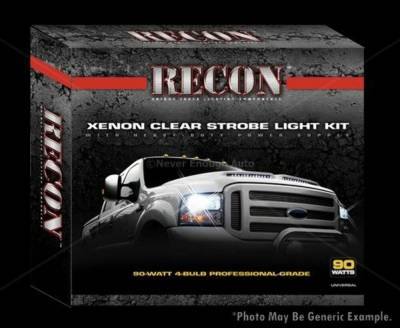 Recon - Recon 26419 90-Watt 4-Bulb Xenon Clear Strobe Light Kit 6-Port Heavy-Duty