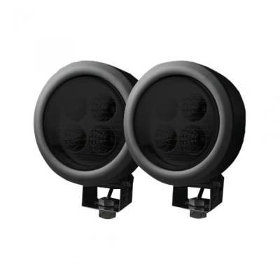 Recon - Recon 264501BK 4.5" Round LED Driving Light Kit Black Chrome/White