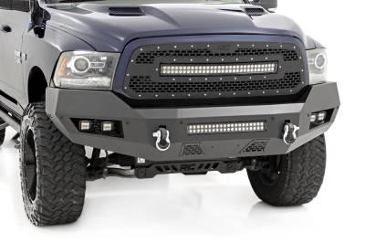 Rough Country Suspension Systems - Rough Country Heavy Duty Black Front Bumper for 13-18 RAM 1500 10774