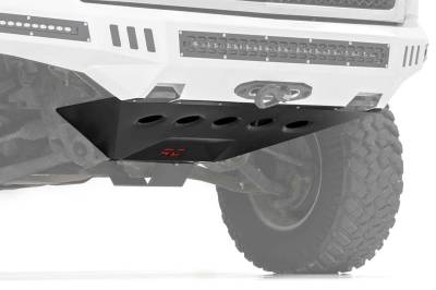 Rough Country Suspension Systems - Rough Country 10794 Front Bumper Skid Plate w/RC 10910 Black for 07-13 GM 1500