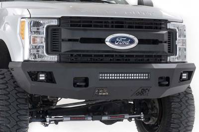 Rough Country Suspension Systems - Rough Country 10787 Heavy Duty Black Front Bumper for 17-22 Ford F250/F350 SD