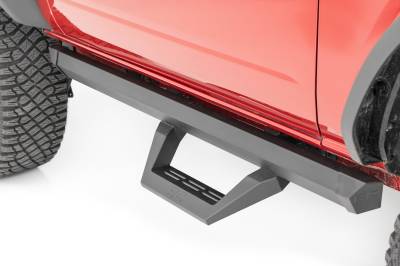 Rough Country Suspension Systems - Rough Country SRX2 Drop Step Nerf Bars Black 21-25 Ford Bronco 2DR 51081