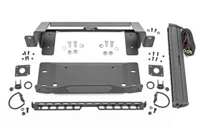 Rough Country Suspension Systems - Rough Country 51067 OEM Steel Bumper Winch Mount Kit w/LED for 21-26 Ford Bronco