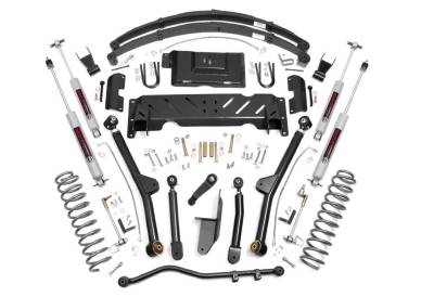 Rough Country Suspension Systems - Rough Country 61822 6.5" Long Arm Lift Kit for 84-01 Cherokee XJ 4WD NP242