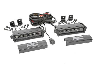Rough Country Suspension Systems - Rough Country Black Series 6" Single Row LED Light Bars Pair 70706BL