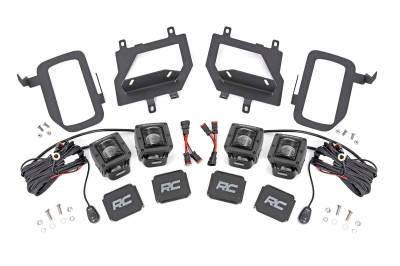 Rough Country Suspension Systems - Rough Country 70831 Dual 2" LED Pod Fog Light Kit-SAE Flood for 15-17 Ford F150