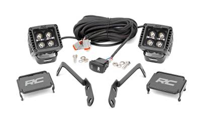 Rough Country Suspension Systems - Rough Country 71060 A-Pillar 2" LED Ditch Light Spot for 07-13 Silverado/Sierra