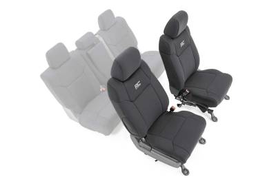 Rough Country Suspension Systems - Rough Country 91026A Front Seat Covers Black for 14-21 Toyota Tundra 2WD/4WD