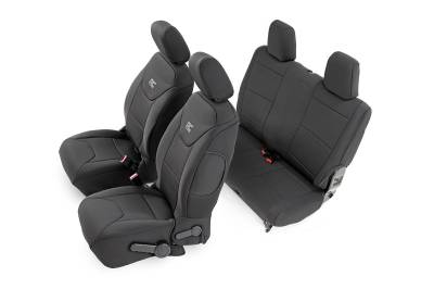 Rough Country Suspension Systems - Rough Country 91006 Front/Rear Seat Covers Black for 11-12 Jeep JK 2DR