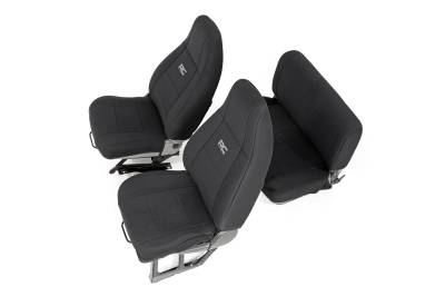 Rough Country Suspension Systems - Rough Country 91009 Front/Rear Seat Covers Black for 91-95 Jeep Wrangler YJ