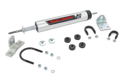 Rough Country Suspension Systems - Rough Country 8734570 V2 Single Steering Stabilizer 0-4" Lift for 59-86 Jeep CJ