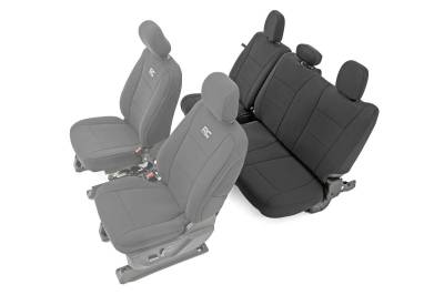 Rough Country Suspension Systems - Rough Country 91017 Rear Bench Seat Covers Black for 15-26 Ford F150 Crew