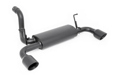 Rough Country Suspension Systems - Rough Country 96003 Axle-Back Dual Exhaust System Black for 18-26 Wrangler JL