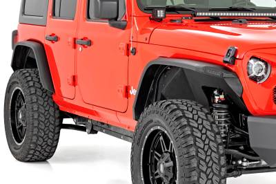 Rough Country Suspension Systems - Rough Country 99036 High Clearance Flat Fender Flares for 18-26 Jeep Wrangler JL