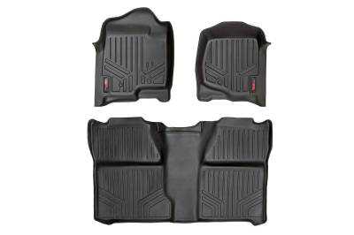 Rough Country Suspension Systems - Rough Country Fr/Rr Floor Liners Black 07-13 Silverado/Sierra Crew M-20713