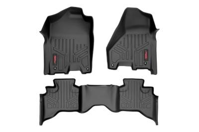 Rough Country Suspension Systems - Rough Country Front/Rear Floor Liners Black for 12-18 RAM 1500 Quad M-31212