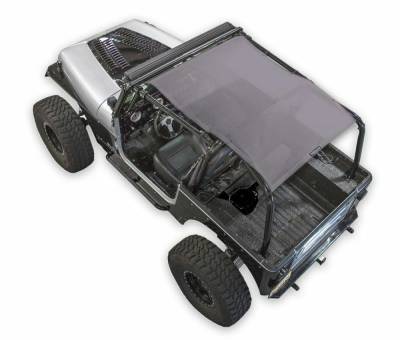SpiderWebShade - SpiderWebShade Mesh Bikini Top Grey for Jeep YJ SWS-SHDTOP-01-YJ-GRY