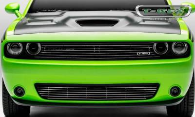 T-Rex Grilles - T-Rex Laser Billet Series Horizontal Bar Polished Grille Insert 6214180
