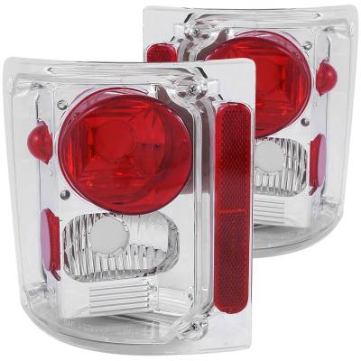 Anzo USA - Anzo USA 211014 Chrome Euro Clear Lens Taillight Set GM C/K Trucks/Suvs