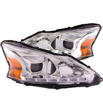 Anzo USA - Anzo USA 121501 Plank Style Projector Headlight Set Chrome for Altima