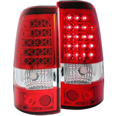 Anzo USA - Anzo USA 311007 Chrome LED Red/Clear Lens Taillight Set for Silverado Trucks