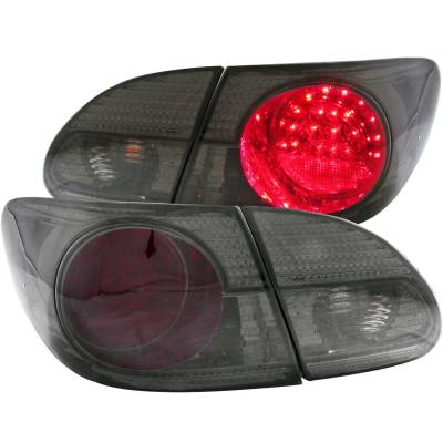 Anzo USA - Anzo USA 321270 Chrome LED Smoked Lens Taillight Set for 03-08 Toyota Corolla