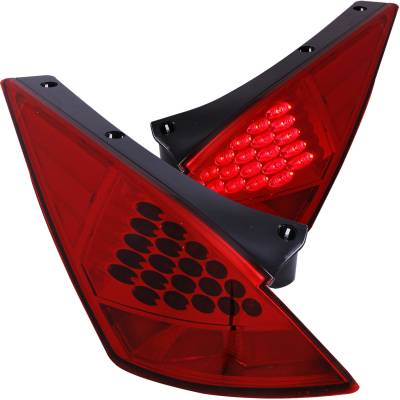 Anzo USA - Anzo USA 321083 Chrome LED Taillight Set Red Lens for 03-07 Nissan 350Z