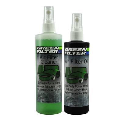 Green Filter USA - Green Filter 2818 Cleaner & Synthetic Oil Kit 12oz. Cleaner 8oz. Oil Black