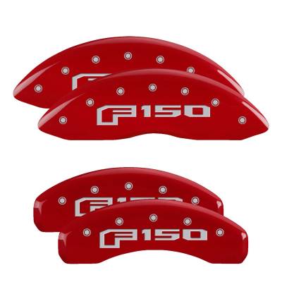 MGP Caliper Covers - MGP Caliper Covers 10256SF16RD 4pc Engraved Front/Rear Red for 21-25 Ford