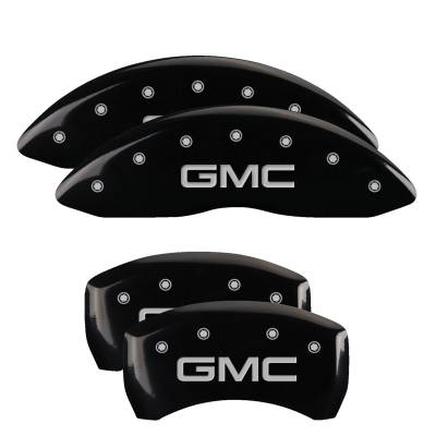 MGP Caliper Covers - MGP Caliper Covers 34218SGMCBK 4pc Engraved Front/Rear for 18-24 GMC Terrain