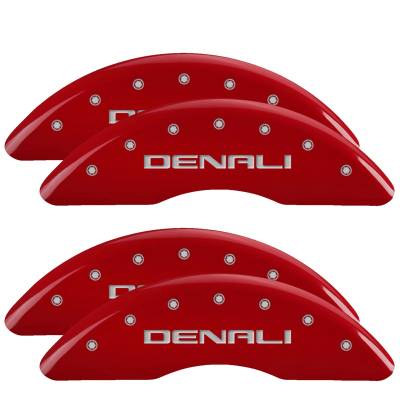 MGP Caliper Covers - MGP Caliper Covers 34219SDNLRD F/R 4pc Red Sil for 20-25 GMC Sierra 2500HD/3500