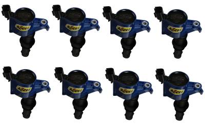 ACCEL - ACCEL 140033B-8 Coil Kit for 04-08 Ford 4.6/5.4/6.8L 3-Valve Blue 8Pc