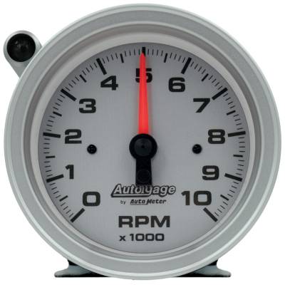 AutoMeter - AutoMeter 233909 Pedestal Tacho w/External Shift-Light Silver 0-10000RPM 3-3/4"
