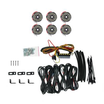 KC Hilites - KC HiLiTES 91040 Cyclone V2 LED Rock Light 6-Light System Clear 5W Flood Beam