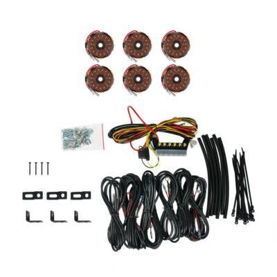 KC Hilites - KC HiLiTES 91041 Cyclone V2 LED Rock Light 6-Light System Amber 5W Flood Beam