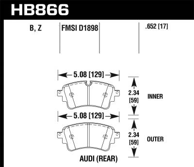 Hawk Performance - Hawk Performance HB866B.652 HPS Disc Brake Pad