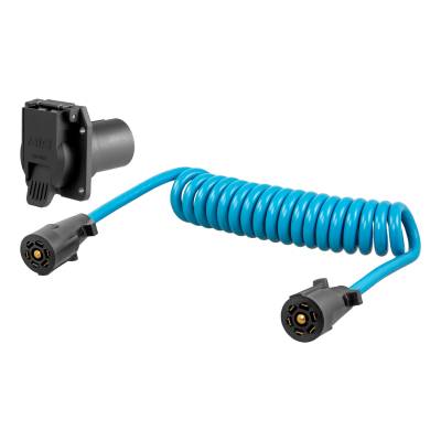 CURT - CURT 57284 8' Dinghy Towing Electrical Adapter & Socket 7-Way RV Blade for USCAR
