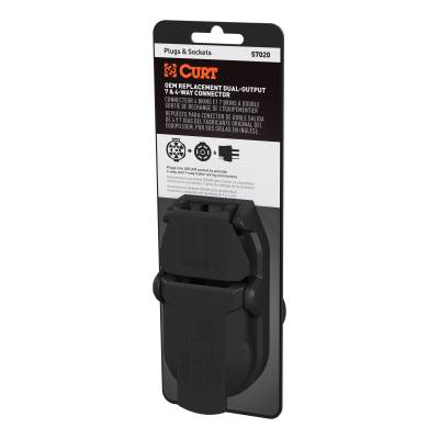 CURT - CURT 57020 OEM Replacement Dual-Output 7/4-Way Connector Plugs Into Any USCAR