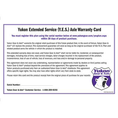 Yukon Gear and Axle - Yukon Gear YESAXLE YES Plan Extended Service Warranty for Axle Shaft