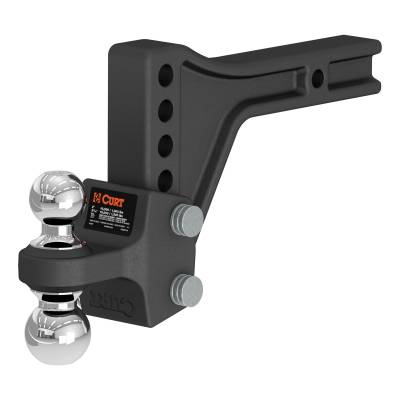 CURT - CURT 45935 Adjustable Trailer Hitch Ball Mount w/Dual Ball 2" Shank 15K